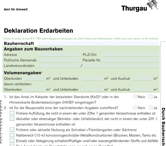 Deklaration Erdarbeiten <br>per 8.12.2025 auch für Anlieferung von Kleinmengen