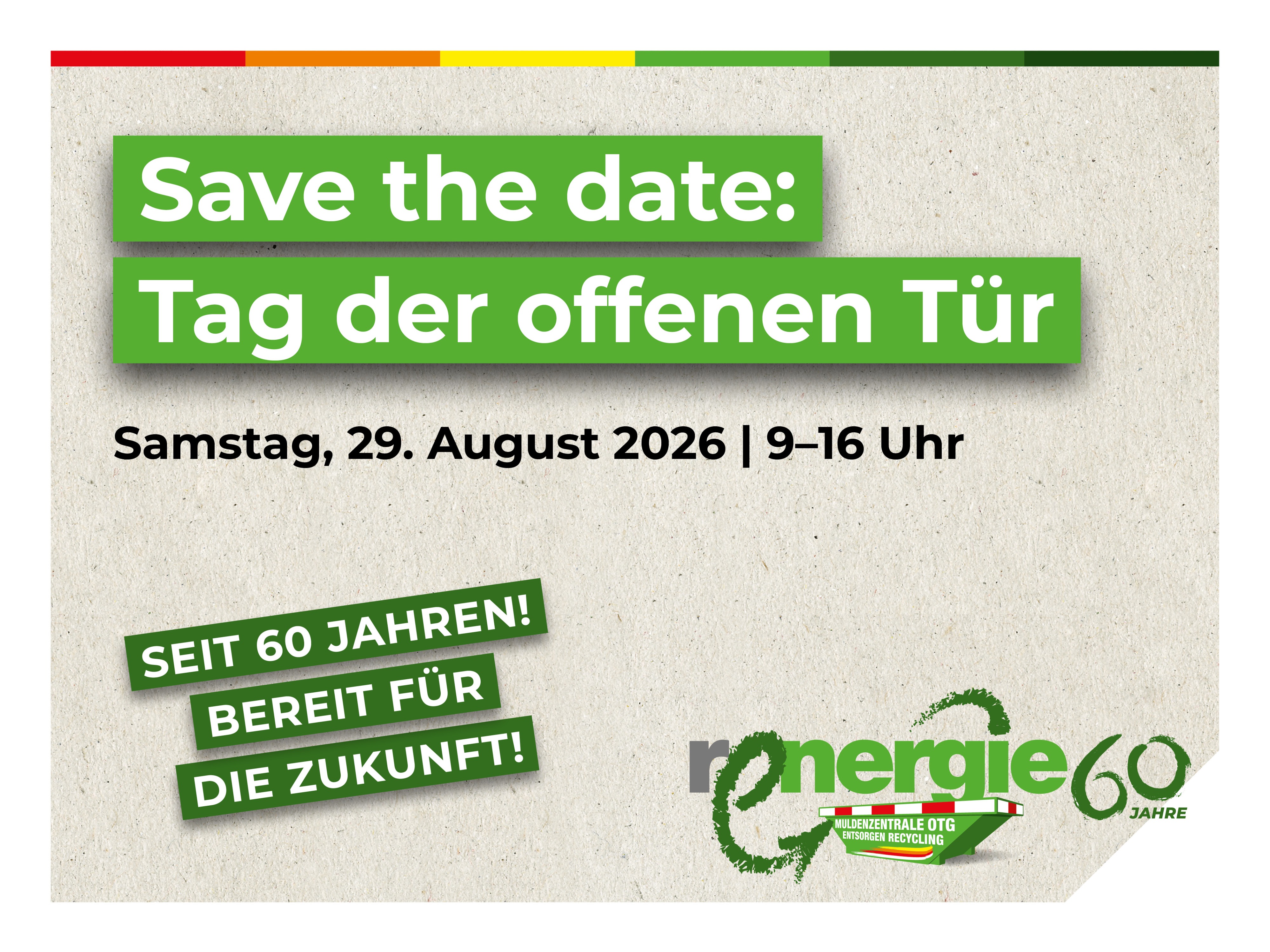 60 Jahre Firmenjubiläum / Tag der offenen Tür 29. August 2026